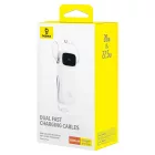 Baseus Qpow2 Power Bank - 20000mAh 22.5W - Kijelzővel + Beépített C / iP Kábellel - Fehér