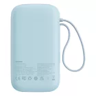 Baseus Qpow2 Power Bank - 20000mAh 22.5W - Kijelzővel + Beépített C / iP Kábellel - Kék