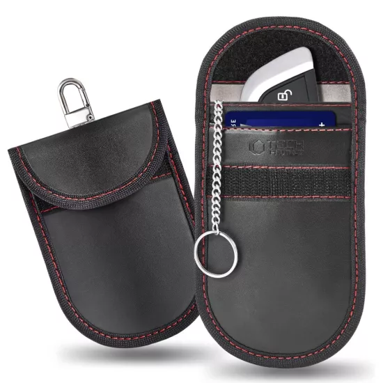 Tech-Protect KLR100 RFID Blokkoló Autós Kulcstartó - Fekete-Piros