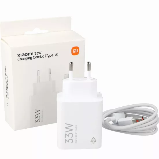 Xiaomi Hálózati Töltő 33W - USB-A + USB A-C Kábel - Fehér