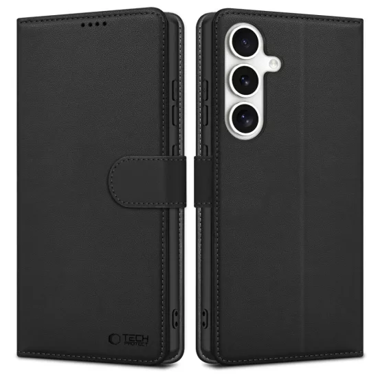 Samsung Galaxy S25 FE Tok - Tech-Protect Wallet - Fekete