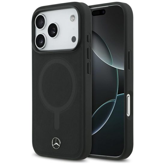iPhone 17 Pro Tok - Mercedes Plain Smooth Leather MagSafe - Fekete
