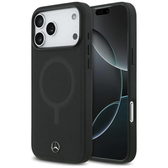 iPhone 17 Pro Max Tok - Mercedes Plain Smooth Leather MagSafe - Fekete