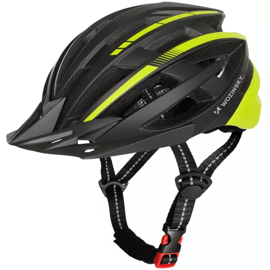 Wozinsky MTB Kerékpáros Sisak - L - Hátsó Lámpával - Fekete-Sárga