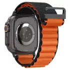 Apple Watch 44 / 45 / 46 / 49 mm Szíj - Spigen WBF1 - Fekete-Narancs