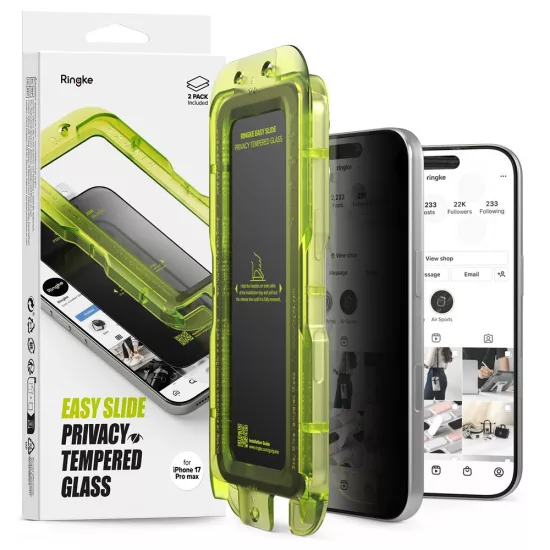 iPhone 17 Pro Kijelzővédő Üvegfólia - Ringke Easy Slide Privacy x 2 db
