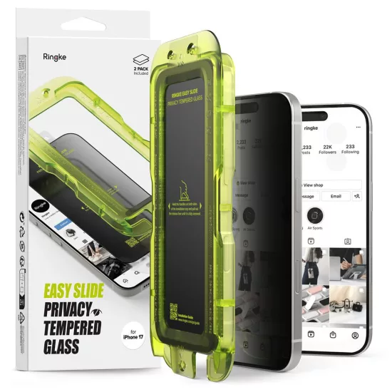 iPhone 17 Kijelzővédő Üvegfólia - Ringke Easy Slide Privacy x 2 db