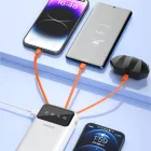 Dudao K6Pro+ Power Bank 20000mAh - USB-A + USB-C + Lightning + Micro Kábellel - Fehér