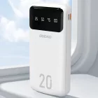 Dudao K6Pro+ Power Bank 20000mAh - USB-A + USB-C + Lightning + Micro Kábellel - Fehér