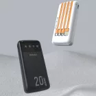 Dudao K6Pro+ Power Bank 20000mAh - USB-A + USB-C + Lightning + Micro Kábellel - Fehér