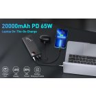 Baseus Adaman Power Bank 20000mAh 65W - 2x USB-A + 1x USB-C - QC 4.0 PD - Kék