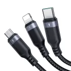 Joyroom 3in1 USB-A - Lightning + USB-C + MicroUSB Kábel - 1.2m 3.5A - Fekete