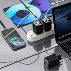 Dudao A67EU GaN Hálózati Töltő 67W - C + A + Beépített USB-C Kábel - Fekete