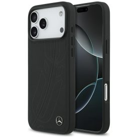 iPhone 17 Pro Max Tok - Mercedes Leather Large Laurel Leave MagSafe - Fekete   iPhone 17 Pro Max Tok - Mercedes Leather Large Laurel Leave MagSafe - Fekete