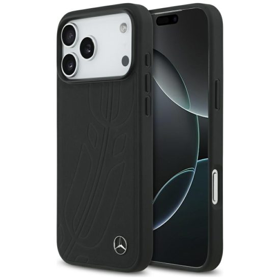 iPhone 17 Pro Max Tok - Mercedes Leather Large Laurel Leave MagSafe - Fekete