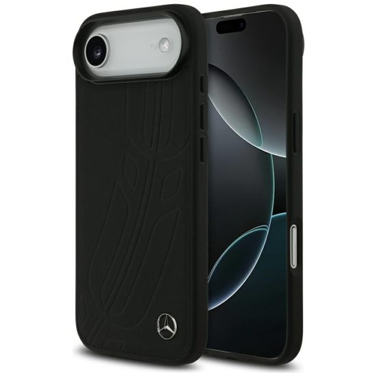 iPhone 17 Air Tok - Mercedes Leather Large Laurel Leave MagSafe - Fekete