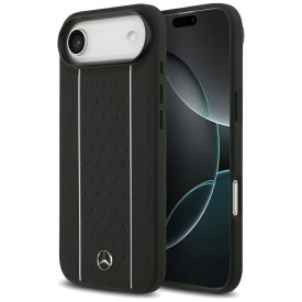iPhone 17 Air Tok - Mercedes Leather Star Pattern Stripes MagSafe - Fekete   iPhone 17 Air Tok - Mercedes Leather Star Pattern Stripes MagSafe - Fekete