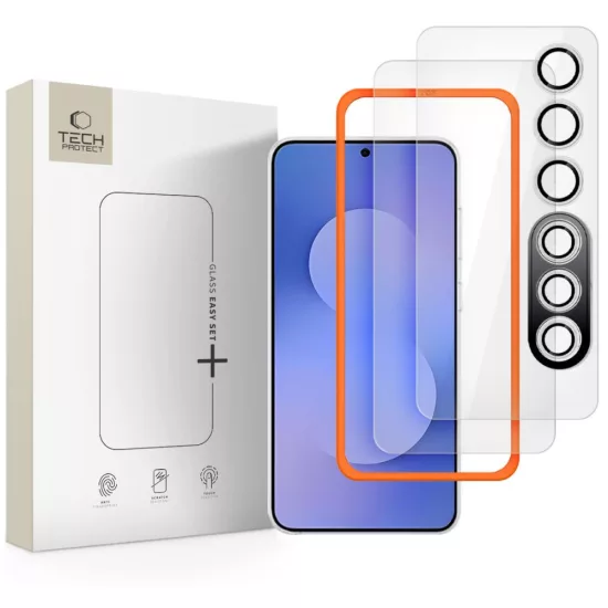 Samsung Galaxy S25 FE Kijelzővédő és Kameravédő Üvegfólia Készlet - Tech-Protect Easy Set+