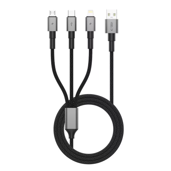 Tech-Protect UltraBoost DNA 3in1 USB-A - USB-C + Micro + Lightning Kábel - 120 cm