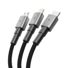 Tech-Protect UltraBoost DNA 3in1 USB-A - USB-C + Micro + Lightning Kábel - 120 cm