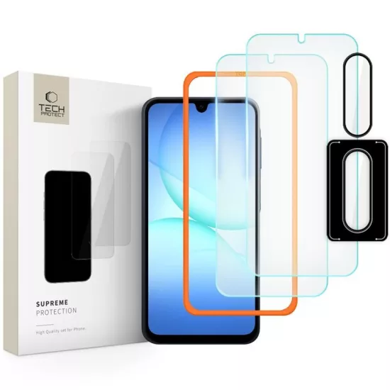 Samsung Galaxy A17 4G / 5G Kijelzővédő és Kameravédő Üvegfólia Készlet - Tech-Protect Supreme Easy Set