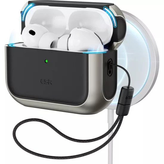 AirPods Pro 3 Tok - ESR Orbit HaloLock MagSafe - Szürke-Fekete