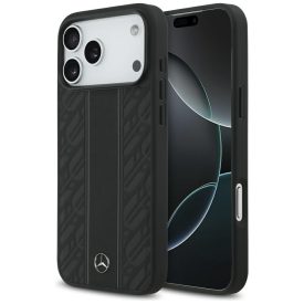 iPhone 17 Pro Max Tok - Mercedes Leather Laurel Leaves Stripes MagSafe - Fekete   iPhone 17 Pro Max Tok - Mercedes Leather Laurel Leaves Stripes MagSafe - Fekete
