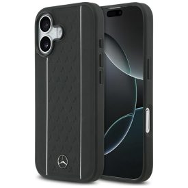 iPhone 17 Tok - Mercedes Leather Star Pattern Stripes MagSafe - Fekete   iPhone 17 Tok - Mercedes Leather Star Pattern Stripes MagSafe - Fekete