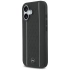 iPhone 17 Tok - Mercedes Leather Star Pattern Stripes MagSafe - Fekete