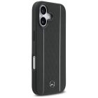 iPhone 17 Tok - Mercedes Leather Star Pattern Stripes MagSafe - Fekete