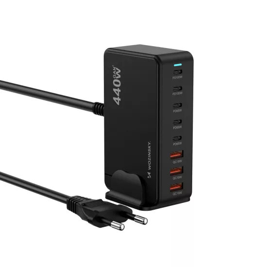 Wozinsky Gan QC3 Töltőállomás 440W - Fekete
