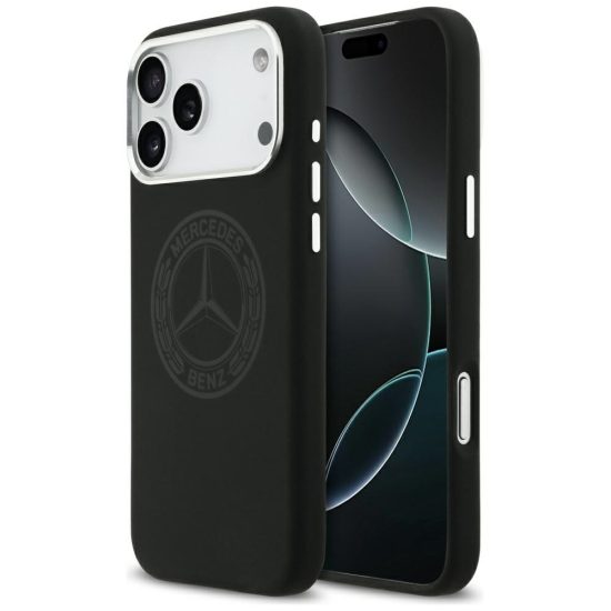 iPhone 17 Pro Max Tok - Mercedes Silicone Vintage Logo MagSafe - Fekete