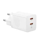 Baseus GaN5 Pro Hálózati Töltő 40W - 2xUSB-C - Fehér