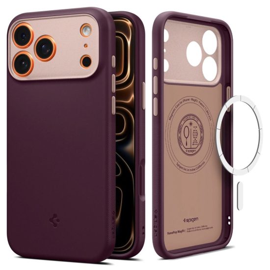 iPhone 17 Pro Tok - Spigen Nano Pop MagFit - Burgundi