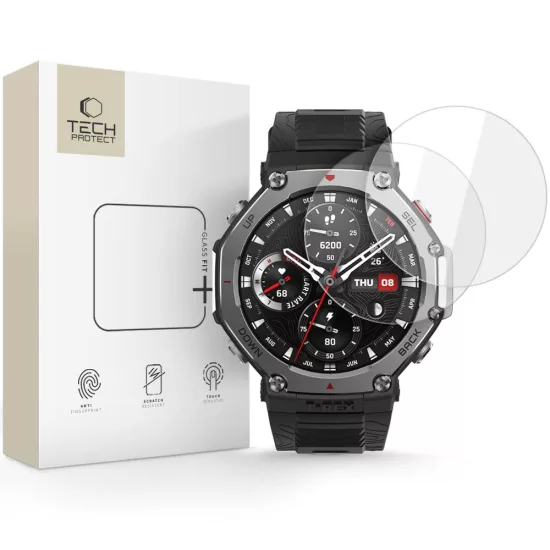 Amazfit T-Rex 3 Pro (48mm) Kijelzővédő Üvegfólia - Tech-Protect Glass Fit+ x 2 db