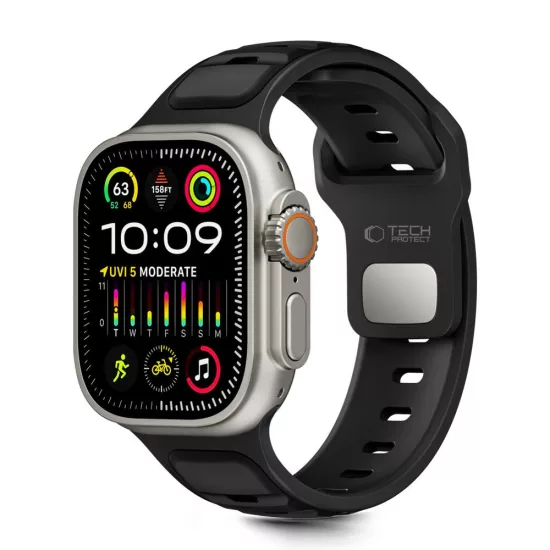 Apple Watch (44/45/46/49mm) Óraszíj - Tech-Protect IconBand Line Strap - Fekete