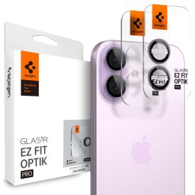   iPhone 16 / 16 Plus / 17 Lencsevédő - Spigen Glas.tR EZ Fit Optik Pro - Lila x 2 db
