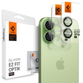   iPhone 16 / 16 Plus / 17 Lencsevédő - Spigen Glas.tR EZ Fit Optik Pro - Zöld x 2 db
