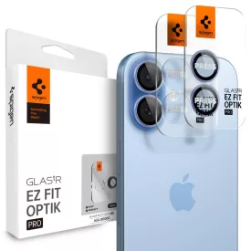   iPhone 16 / 16 Plus / 17 Lencsevédő - Spigen Glas.tR EZ Fit Optik Pro - Kék x 2 db