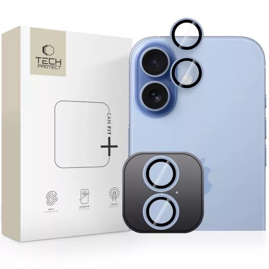 iPhone 17 Lencsevédő - Tech-Protect Camring Fit+ - Kék