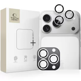   iPhone 14 Pro / Max / 15 Pro / Max / 16 Pro / Max / 17 Pro / Max  Lencsevédő - Tech-Protect Camring Fit+ - Ezüst