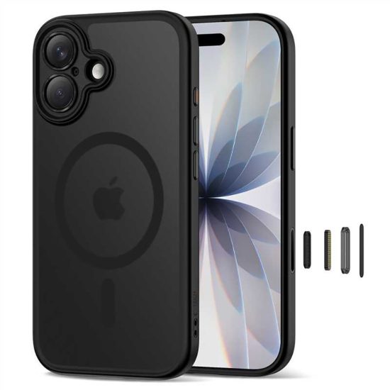 iPhone 17 Tok - Tech-Protect Magpeak Magsafe CC - Áttetsző-Fekete