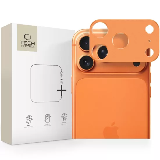 iPhone 17 Pro Kameravédő - Tech-Protect Camalloy Fit+ - Narancs