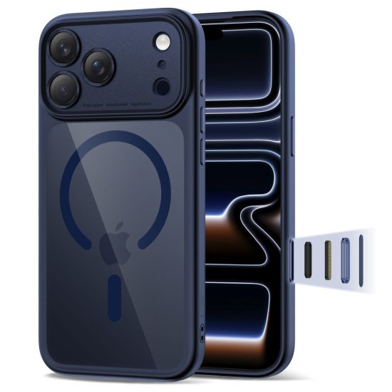 iPhone 17 Pro Tok - Tech-Protect Magpeak Magsafe CC - Átlátszó-Kék