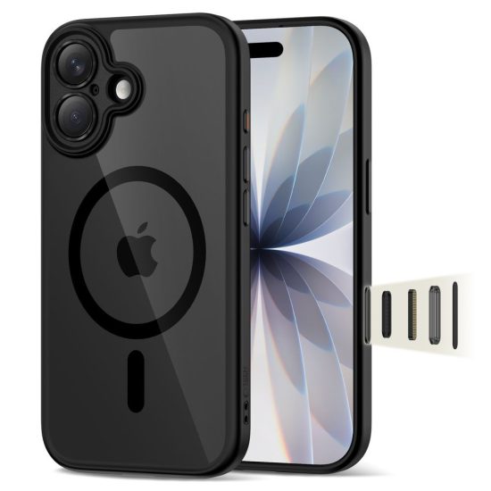 iPhone 17 Tok - Tech-Protect Magpeak Magsafe CC - Átlátszó-Fekete