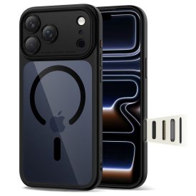   iPhone 17 Pro Tok - Tech-Protect Magpeak Magsafe CC - Átlátszó-Fekete