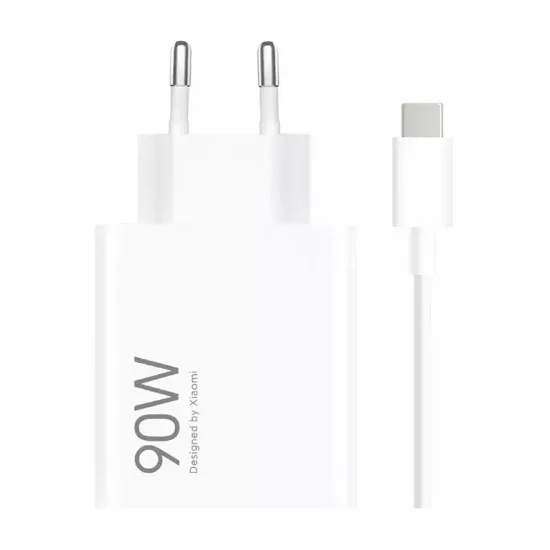 Xiaomi HyperCharge Combo Hálózati Töltő 90W - USB-A + A-C Kábel - Fehér