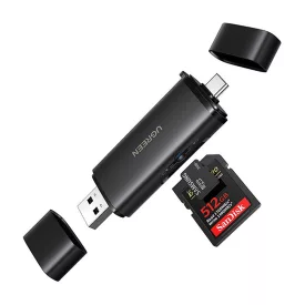   Ugreen 2in1 USB-C / USB-A SD 4.0 UHS-II Kártyaolvasó - Fekete