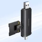 Ugreen 2in1 USB-C / USB-A SD 4.0 UHS-II Kártyaolvasó - Fekete