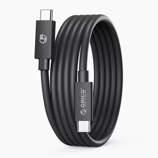 Orico USB-C - USB-C USB4 Thunderbolt5 Kábel - 2m 240W 80Gbps - Fekete